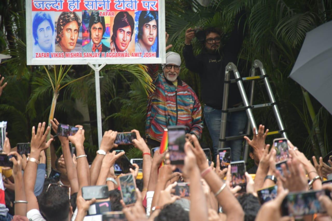Legendary actor Amitabh Bachchan spread joy and cheer as he stepped out of his residence to interact with his ardent fans on a sunny Sunday morning.